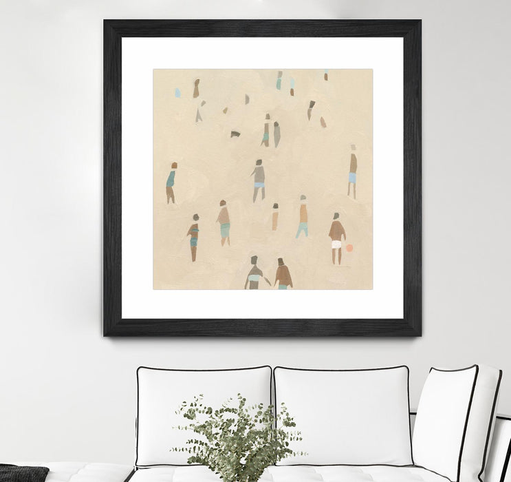 \"Beach Goer Iv\" Matted and Framed Black 36x36 Wall Art