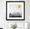 "Mountainous I" Matted and Framed Black 30x30 Wall Art