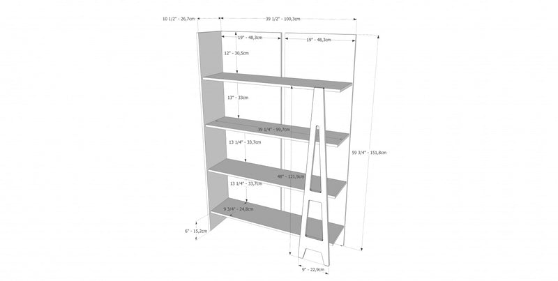 Nordika Atypik Bookcase - White
