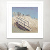 "Beach Access" Matted and Framed White 30x30 Wall Art