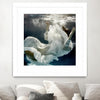"Float 3" Matted and Framed White 36x36 Wall Art