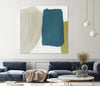 "Beige And Navy Abstract" Giant Art 72x72 Wall Art