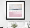 "Pink Sea Abstract" Matted and Framed Black 36x36 Wall Art