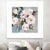 "Pale Pink Bouquet I" Matted and Framed White 36x36 Wall Art