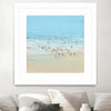 "Beach Day I" Matted and Framed White 30x30 Wall Art