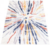 Paloma Sunburst Navy, White Area Rug - 8'0" x 10'0"