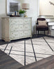 Damali Ivory/Blue Machine Washable Area Rug - 3'0" x 5'0"