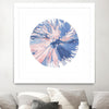 "Spin Art 21" Matted and Framed White 36x36 Wall Art