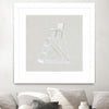 "Serene Seaside Ii Tan" Matted and Framed White 36x36 Wall Art