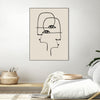 "Faces" Canvas Framed Black 18x24 Wall Art