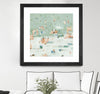 "Summer Confetti I" Matted and Framed Black 36x36 Wall Art