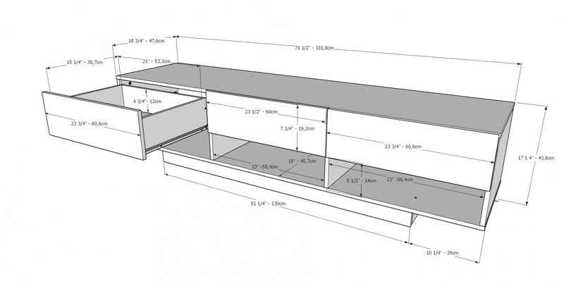 Nordika 72\" TV Stand - Walnut