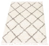 Helma Diamond Cream Shag 3'11" X 5'11" Area Rug