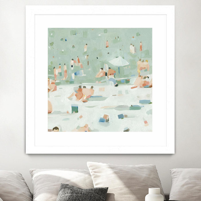 \"Summer Confetti I\" Matted and Framed White 36x36 Wall Art
