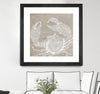 "Neutral Surf Side I" Matted and Framed Black 36x36 Wall Art