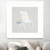 "Serene Seaside Iii Tan" Matted and Framed White 30x30 Wall Art