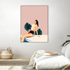 "Sunday" Canvas Framed Black 18x24 Wall Art