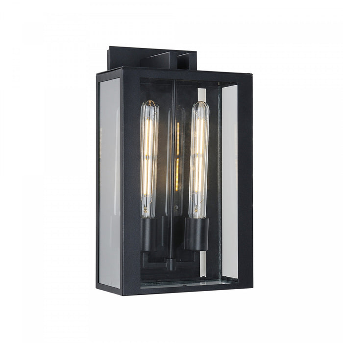 Waterville Matte Black 2-Light Outdoor Wall Sconce