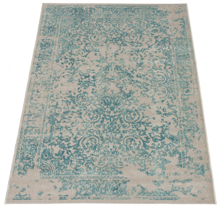 Corinne Aqua 5'3\" x 7'7\" Area Rug
