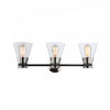 Kanata Black & Brushed Nickel 3-Light Bathroom Vanity Light