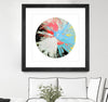"Spin Art 10" Matted and Framed Black 30x30 Wall Art