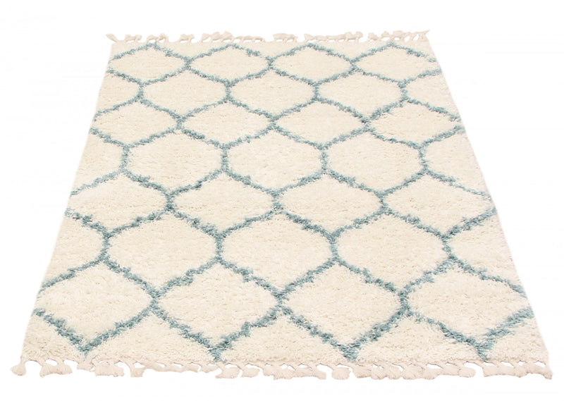 Helma Trellis Cream Shag 5'3\" X 7'3\" Area Rug