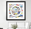 "Smoke Circus Iv" Matted and Framed Black 30x30 Wall Art