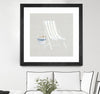 "Serene Seaside Iii Tan" Matted and Framed Black 30x30 Wall Art