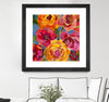 "Spring Bouquet V32" Matted and Framed Black 30x30 Wall Art