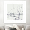"Chalk Doodles H" Matted and Framed White 36x36 Wall Art