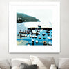 "Boats" Matted and Framed White 30x30 Wall Art