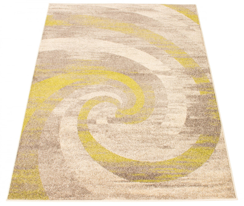 Korra Ivory / Green 6'7\" x 9'6\" Area Rug