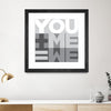 "You Me We I" Matted and Framed Black 30x30 Wall Art