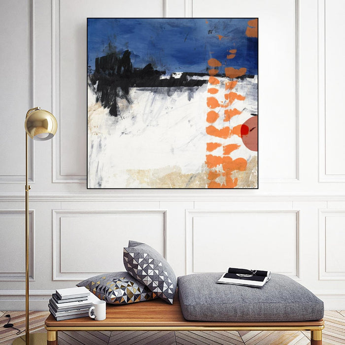 \"Midnight Rise Ii\" Canvas Framed Black 20x20 Wall Art