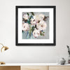 "Pale Pink Bouquet I" Matted and Framed Black 30x30 Wall Art