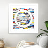 "Smoke Circus Iv" Matted and Framed White 30x30 Wall Art