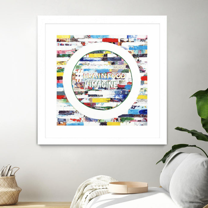 \"Smoke Circus Iv\" Matted and Framed White 30x30 Wall Art