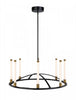 Infiniti Matte Black & Brass 8-Light Integrated LED Chandelier