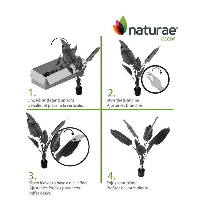 Artificial 45\" Bird Of Paradise Indoor & Outdoor In Black Pot