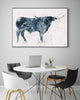 "Longhorn V2" Canvas Framed Black 36x24 Wall Art