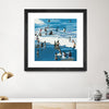 "Surf's Up" Matted and Framed Black 30x30 Wall Art
