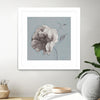 "Floral Symposium Ii" Matted and Framed White 36x36 Wall Art