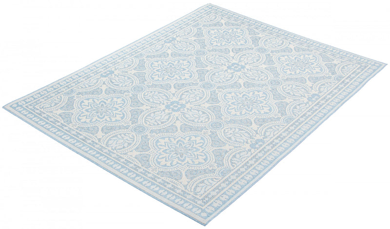 Neisha Traditional Light Blue Rug 6'7\" X 9'6\" Area Rug