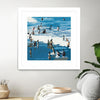 "Surf's Up" Matted and Framed White 36x36 Wall Art