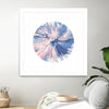 "Spin Art 21" Matted and Framed White 30x30 Wall Art