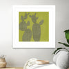 "Opuntia I" Matted and Framed White 36x36 Wall Art