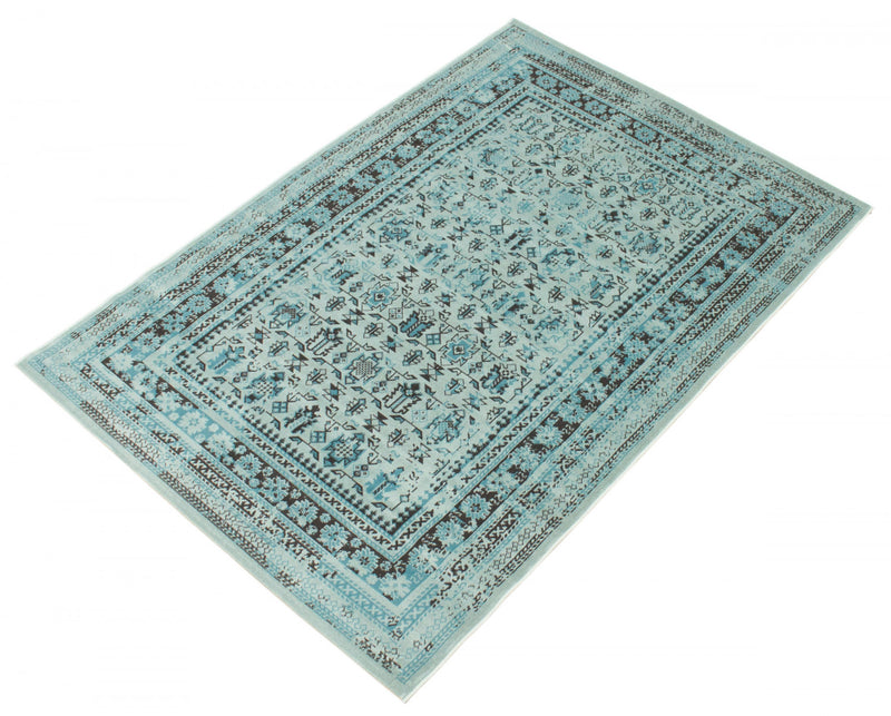 Awena Aqua 5'3\" x 7'7\" Area Rug