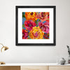 "Spring Bouquet V32" Matted and Framed Black 36x36 Wall Art
