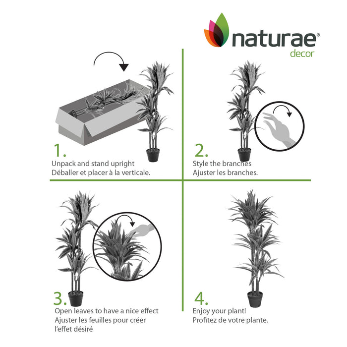 Artificial 47\" Dracaena In Black Pot