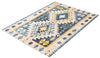 Mosaic Taupe/Blue Machine Washable Area Rug - 8'0" x 10'0"